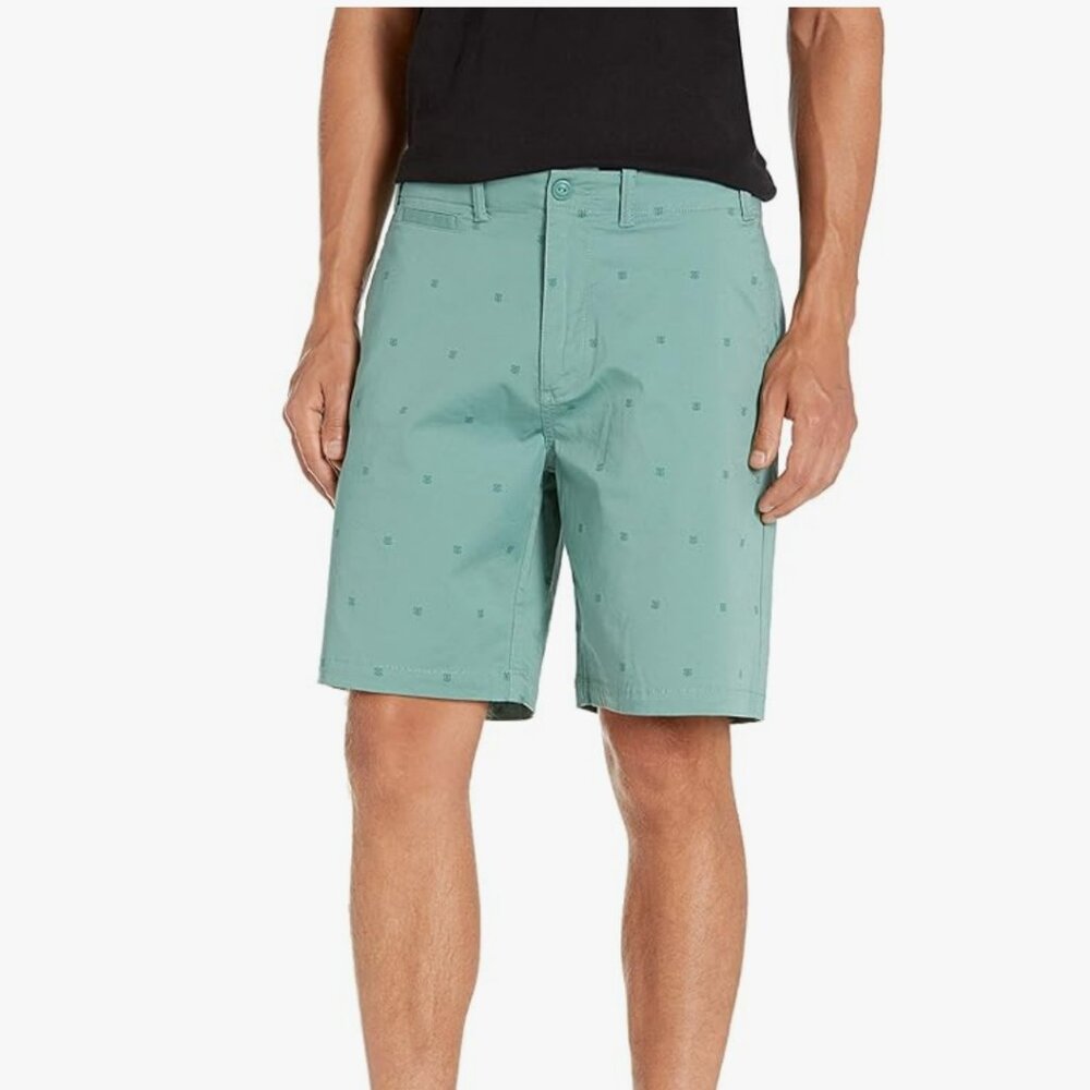 Reyn Spooner Herringbone Tapa Logo Chino Shorts Green SIZE 34